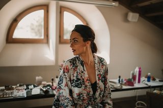 Kimono Largo Estampado Hecho a Mano