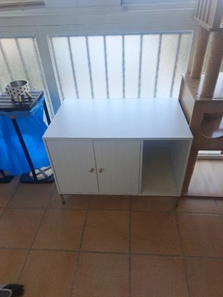 Mueble Arenero para Gatos Blanco