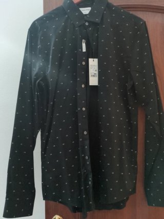 Camisa Calvin Klein Negra Estampada Talla L
