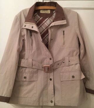 Chaqueta Gabardina Beige y Marrón Talla 42