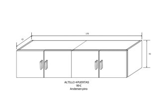 Altillo de 4 puertas en madera