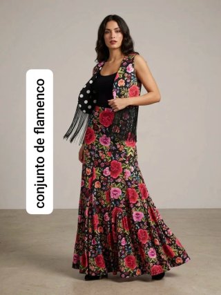 Conjunto de Flamenco Estampado Floral
