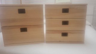 Set de 2 Cajoneras de Pino Natural