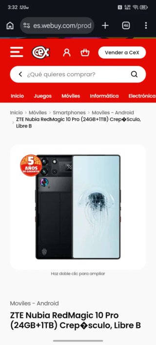 ZTE Nubia RedMagic 10 Pro 1TB Negro