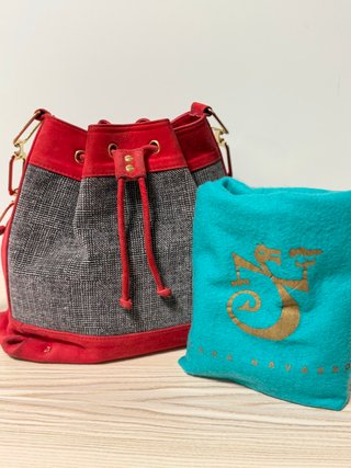 Bolso de hombro Sara Navarro ante rojo y vichy