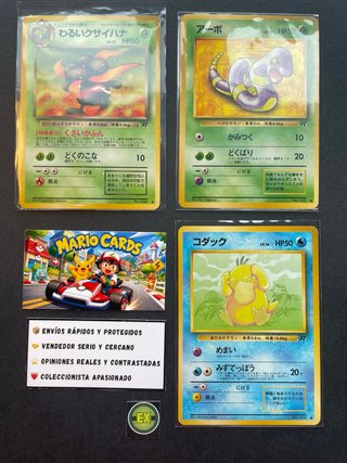 Lote 3 Cartas Pokémon Japonesas Team Rocket