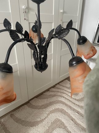 !! Oferta!! Lámpara de Forja y Cristal