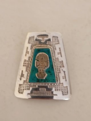 Colgante o Broche de Plata 925 y Malaquita