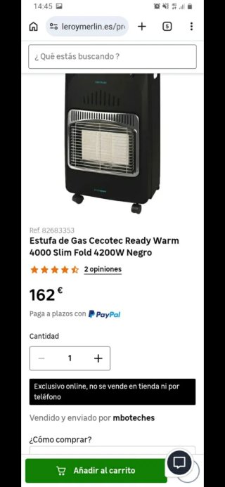 Estufa de Gas Cecotec Ready Warm 4000
