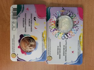 Coincard 2€ Bélgica 2024 Lucha Cáncer Holandes
