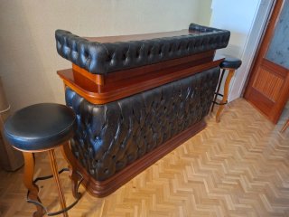 Mueble Bar Vintage con 2 Taburetes