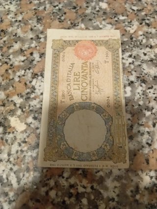 LIRE CINQUANTA   -  E 7 Agosto 1943