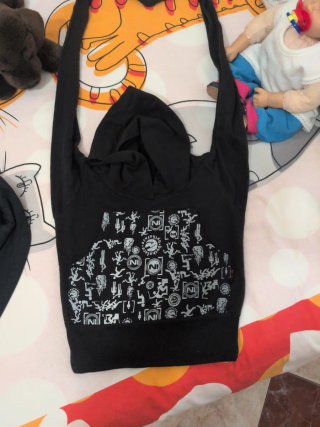 Bolso Bandolera Estilo Sudadera Negro