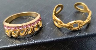 Set de 2 Anillos Dorados Ajustables