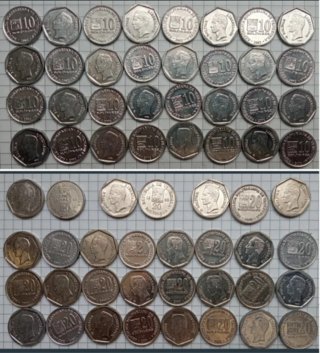 Colección de 65 Monedas de Venezuela