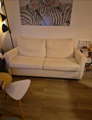 Sofá Cama Beige de Tela