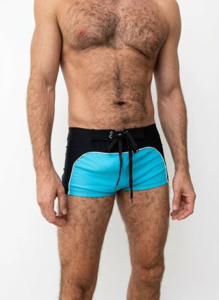 Bañador Aussiebum Negro y Turquesa L