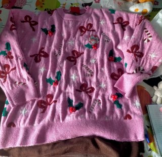 Jersey de Navidad Rosa con luz y sonido