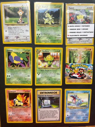 Lote de 9 Cartas Pokémon Neo Genesis