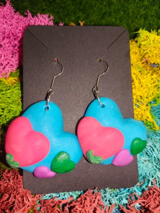 Pendientes de Corazones en Arcilla Polimérica