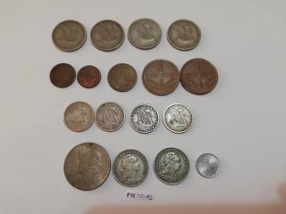 Lote de 17 monedas antiguas de Portugal