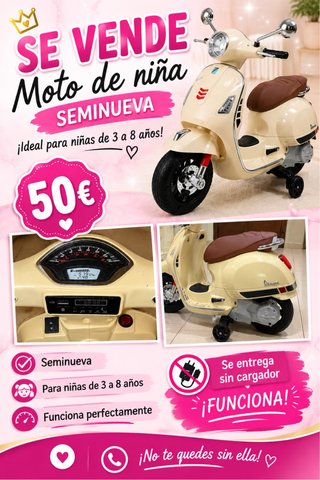 Moto Infantil Estilo Vespa