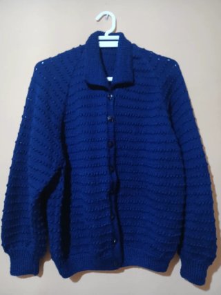 Cárdigan de punto azul