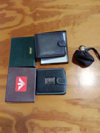 Set de 2 Carteras y Monedero Antiguo