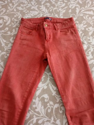 Jean Slim Coral/Rosáceo Talla 36 Denim color+basic