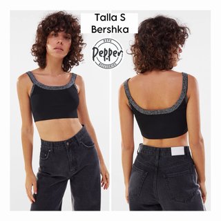 Top Bershka Negro Talla S/M