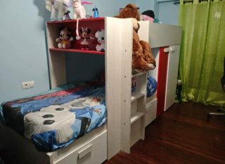 Cama Tren Infantil con Armario