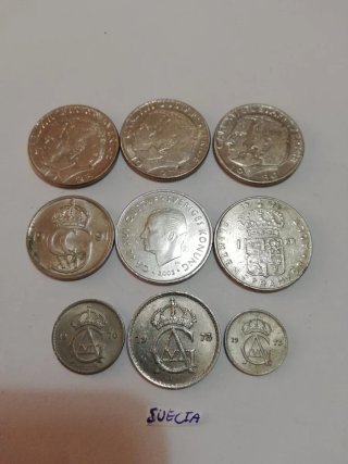 Lote de 8 Monedas de Suecia