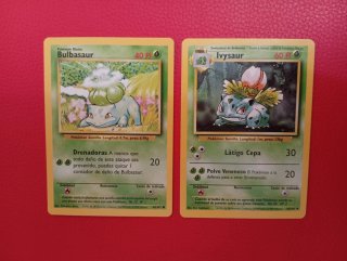 Cartas Pokémon Bulbasaur e Ivysaur set básico