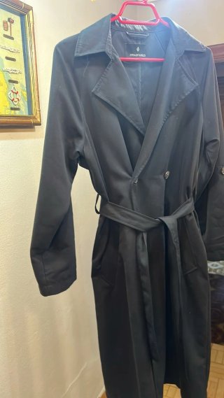 Gabardina Negra Stradivarius