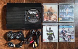 PS3 Super Slim 1TB + mando y 9 juegos (GTA5)