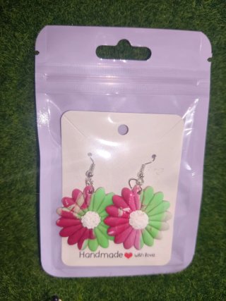 Pendientes de Arcilla Polimérica Flor