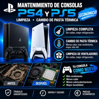 MANTENIMIENTO DE PS4 Y PS5 A PRECIOS ECONÓMICOS