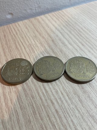 3 Monedas de 500 Pesetas España 1988
