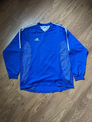 Camiseta manga larga adidas azul retro futbol