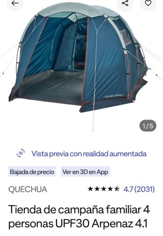 Tienda de campaña familiar Quechua Arpenaz 4.1