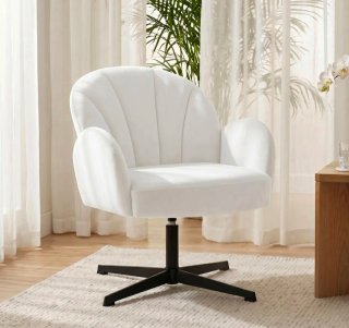 Silla de Salón Giratoria crema