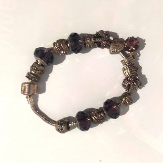 Pulsera Abalorios Morados y Colgante Be My Valenti