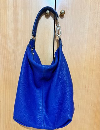 Bolso de piel Uterqüe azul