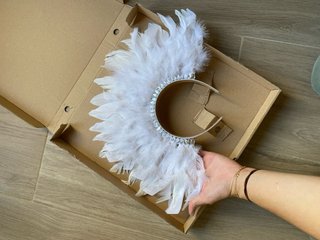 Diadema de Novia con Plumas y Luz LED