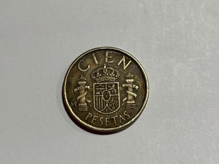 Moneda de 100 Pesetas 1986. Entrego en Gijón