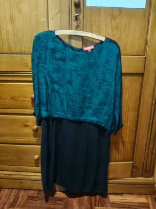 Vestido negro y verde