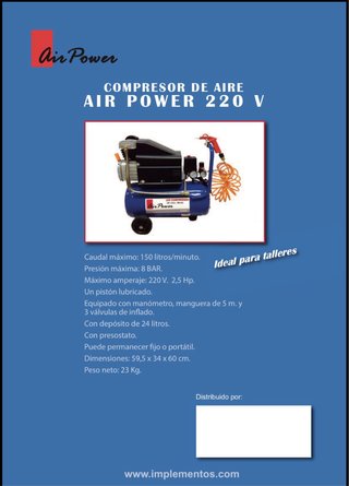 Compresor de Aire Air Power 220V