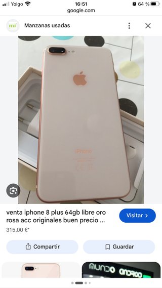 iPhone 8 Plus 64GB Oro Rosa