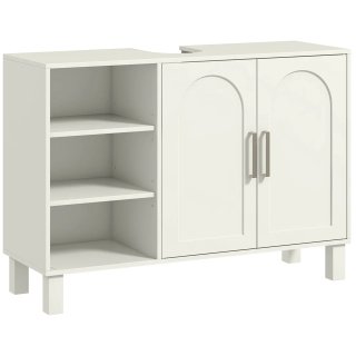 Mueble de baño con 2 puertas, estantes abiertos y