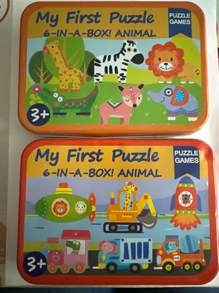 2 Sets de Puzzles Infantiles en Lata